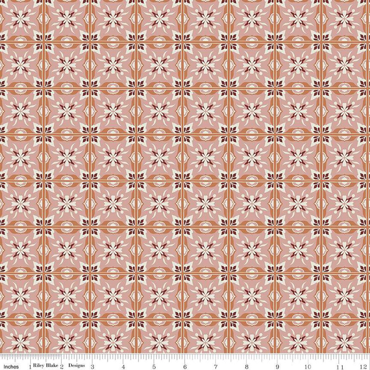 Riley Blake | Olive Grove Mill Tiles Pink