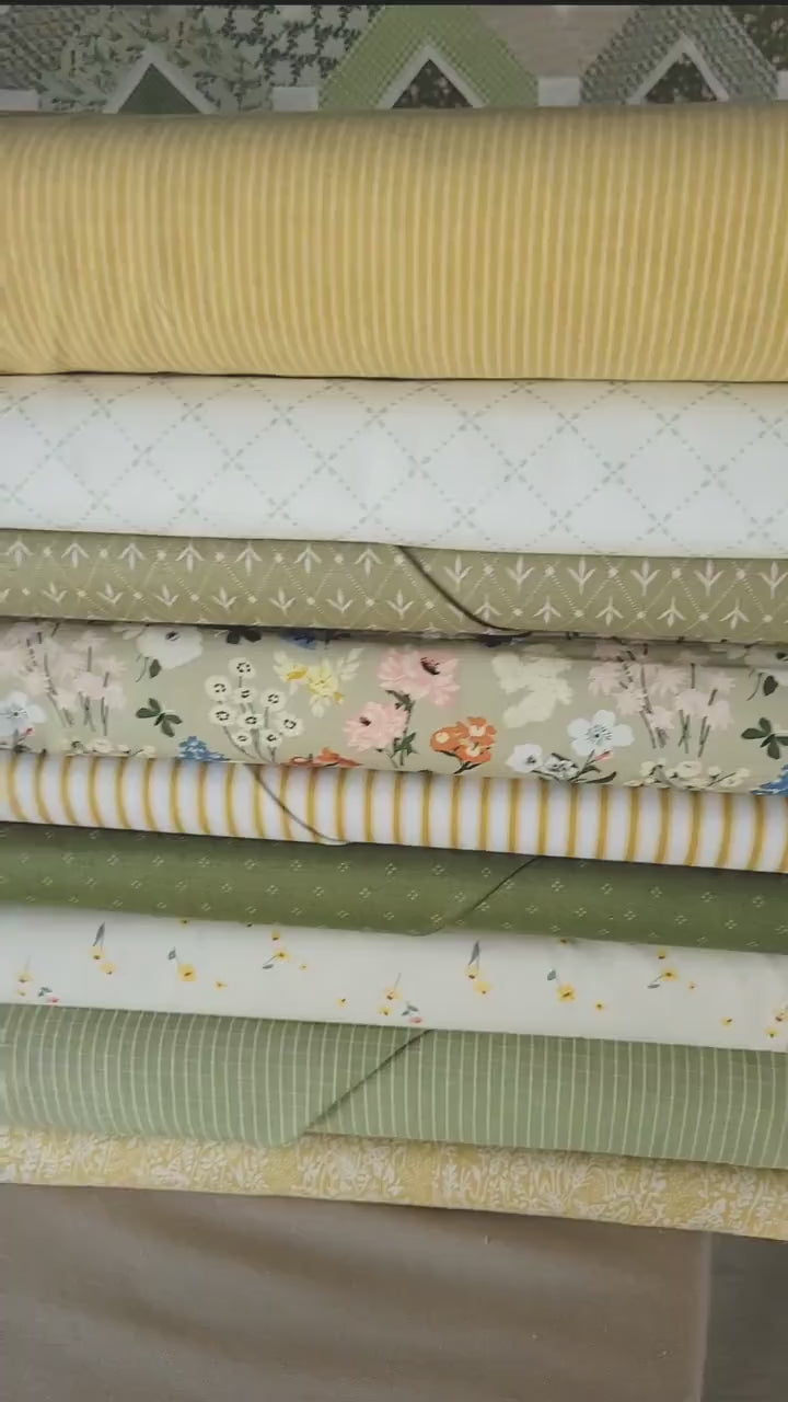 9 Quilters Fat Quarter Bundle / Butter and Sage